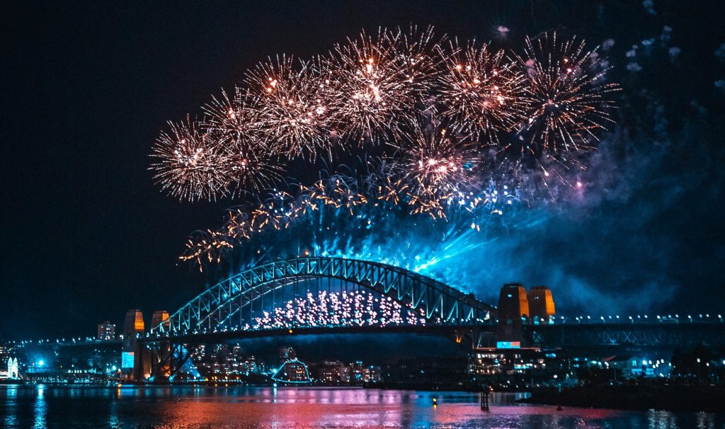 Fireworks over Sydney Harbor